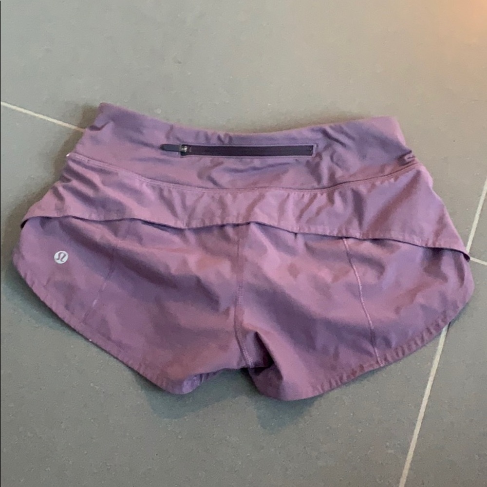 purple speed up lululemon shorts size 2